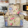 Floral Newspaper Pattern Print Recliner Cover-grizzshop