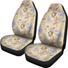 Floral Newspaper Pattern Print Universal Fit Car Seat Cover-grizzshop