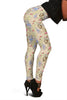 Floral Newspaper Pattern Print Women Leggings-grizzshop