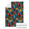 Floral Parrot Bird Pattern Print Blanket-grizzshop