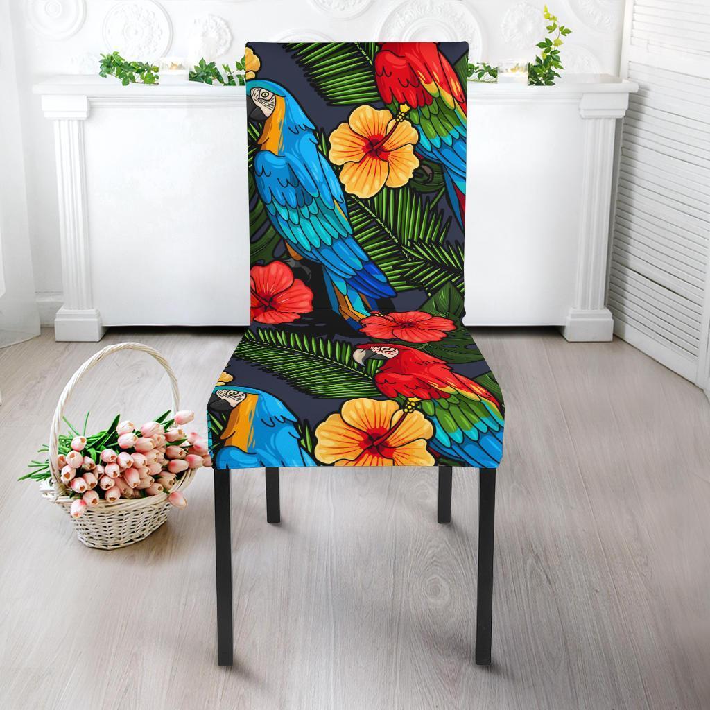 Floral Parrot Bird Pattern Print Chair Cover-grizzshop