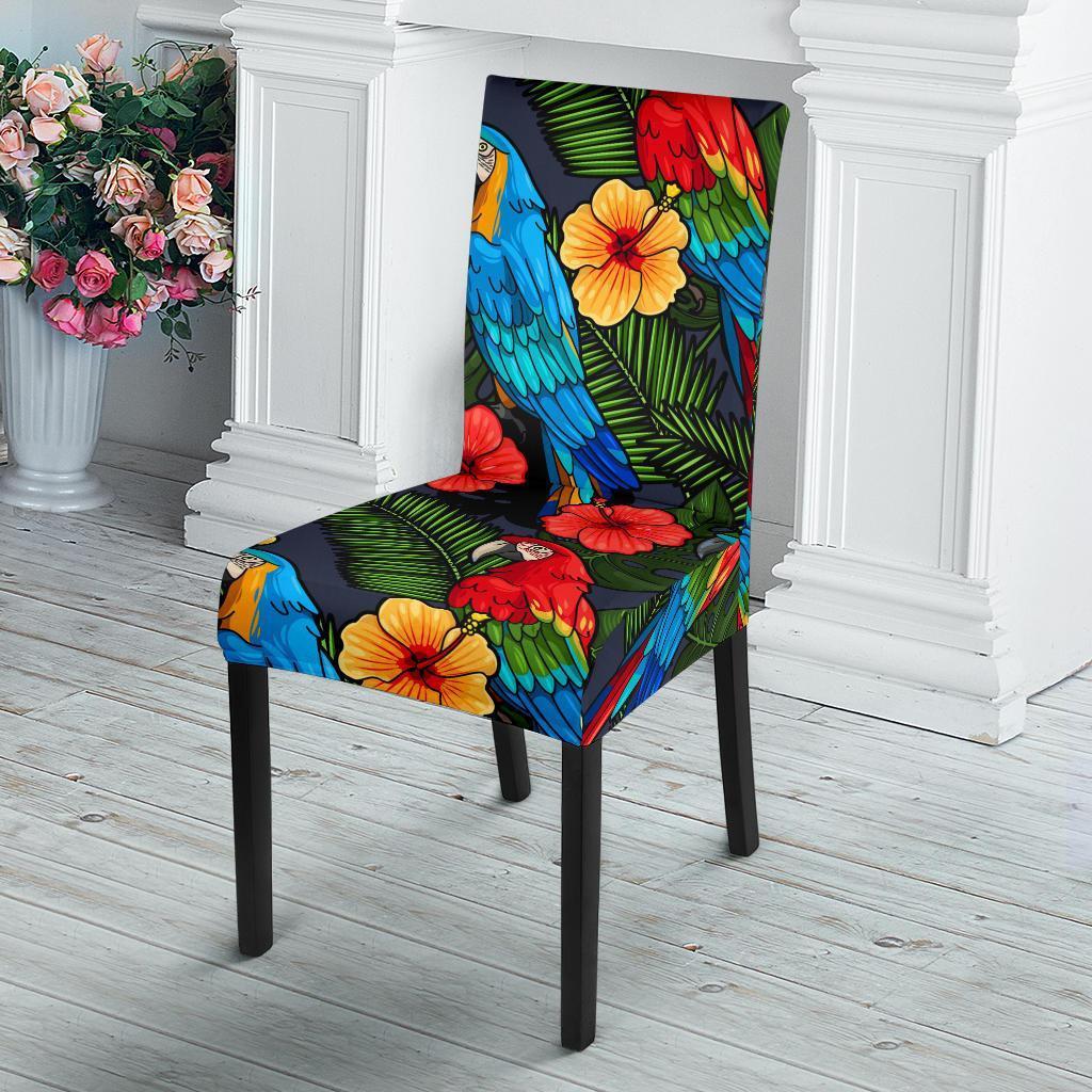 Floral Parrot Bird Pattern Print Chair Cover-grizzshop