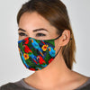 Floral Parrot Bird Pattern Print Face Mask-grizzshop