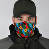 Floral Parrot Bird Pattern Print Face Mask-grizzshop