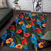 Floral Parrot Bird Pattern Print Floor Mat-grizzshop