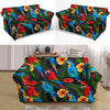 Floral Parrot Bird Pattern Print Loveseat Cover-grizzshop