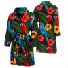 Floral Parrot Bird Pattern Print Men Long Robe-grizzshop