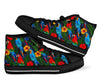 Floral Parrot Bird Pattern Print Men Women's High Top Shoes-grizzshop