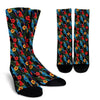 Floral Parrot Bird Pattern Print Unisex Crew Socks-grizzshop