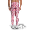 Floral Pink Paisley Print Pattern Men's Leggings-grizzshop