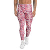 Floral Pink Paisley Print Pattern Men's Leggings-grizzshop