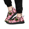 Floral Protea Print Pattern Black Sneaker-grizzshop