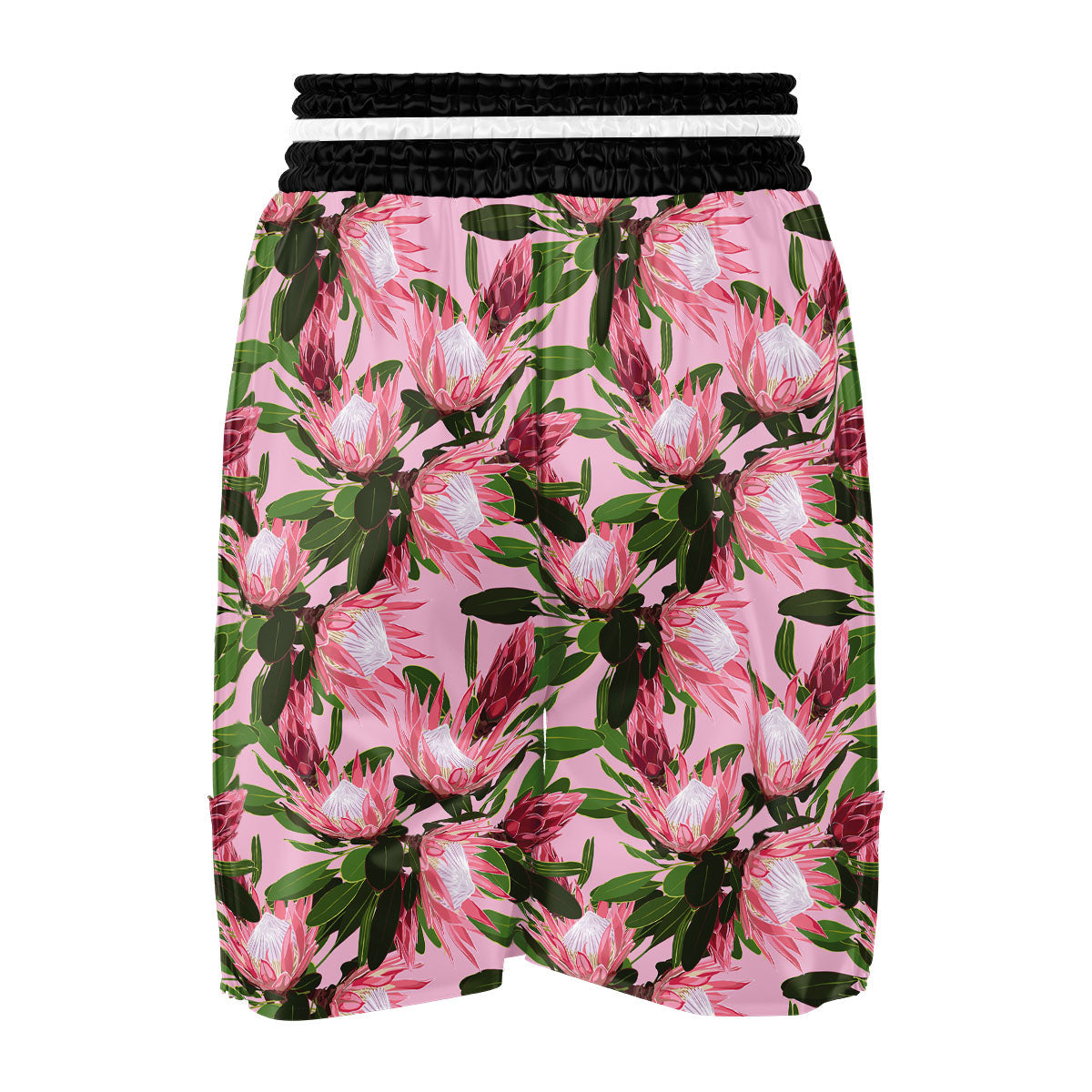 Floral Protea Print Pattern Boxing Shorts-grizzshop