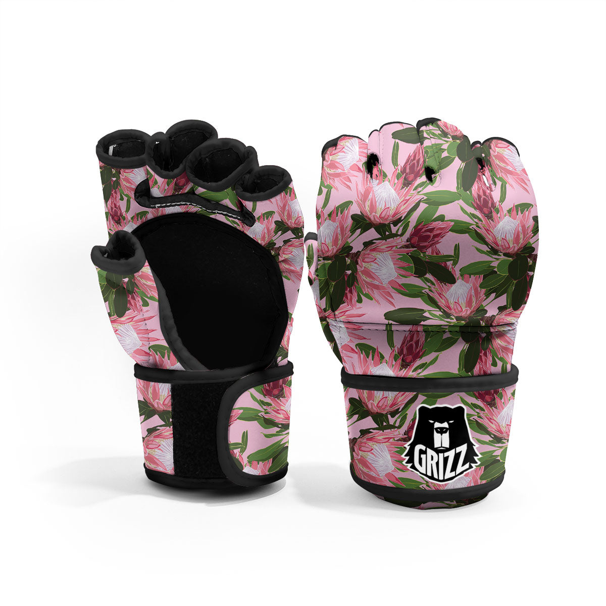 Floral Protea Print Pattern MMA Gloves-grizzshop