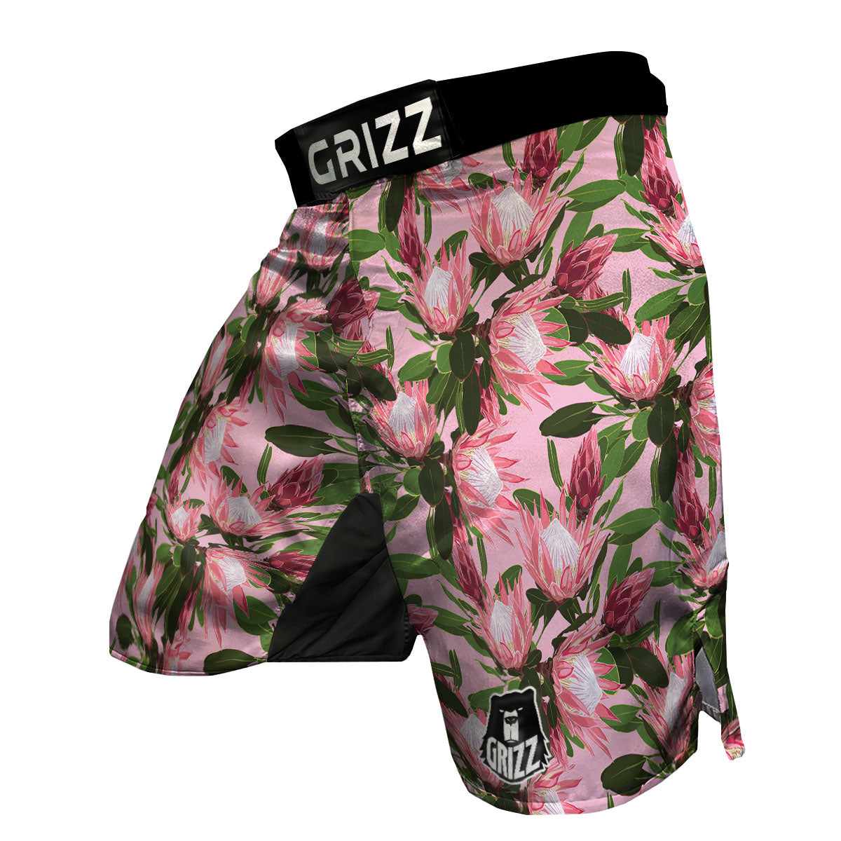 Floral Protea Print Pattern MMA Shorts-grizzshop