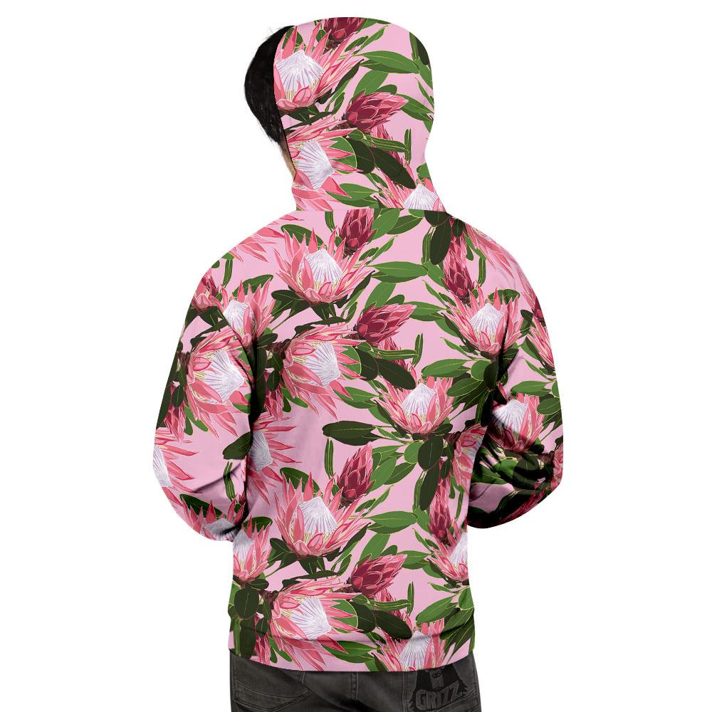 Floral Protea Print Pattern Men's Hoodie-grizzshop