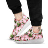 Floral Protea Print Pattern White Athletic Shoes-grizzshop