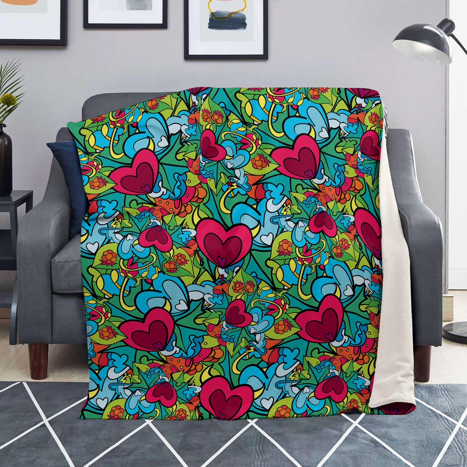 Floral Psychedelic Blanket-grizzshop