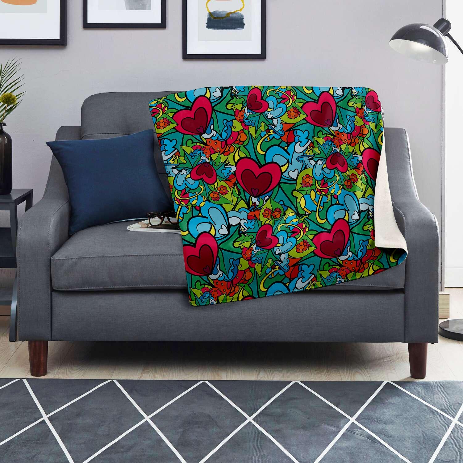 Floral Psychedelic Blanket-grizzshop