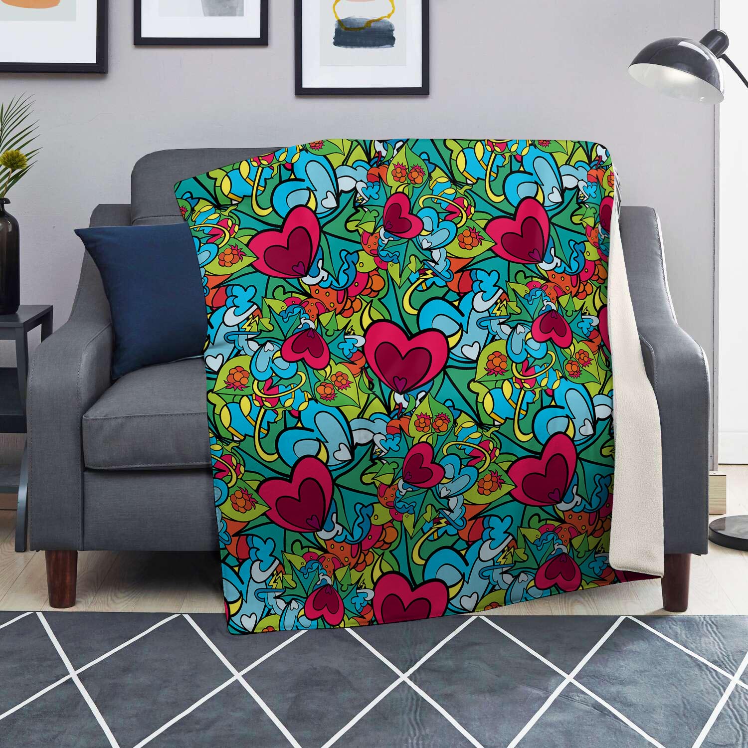 Floral Psychedelic Blanket-grizzshop