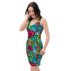 Floral Psychedelic Bodycon Dress-grizzshop