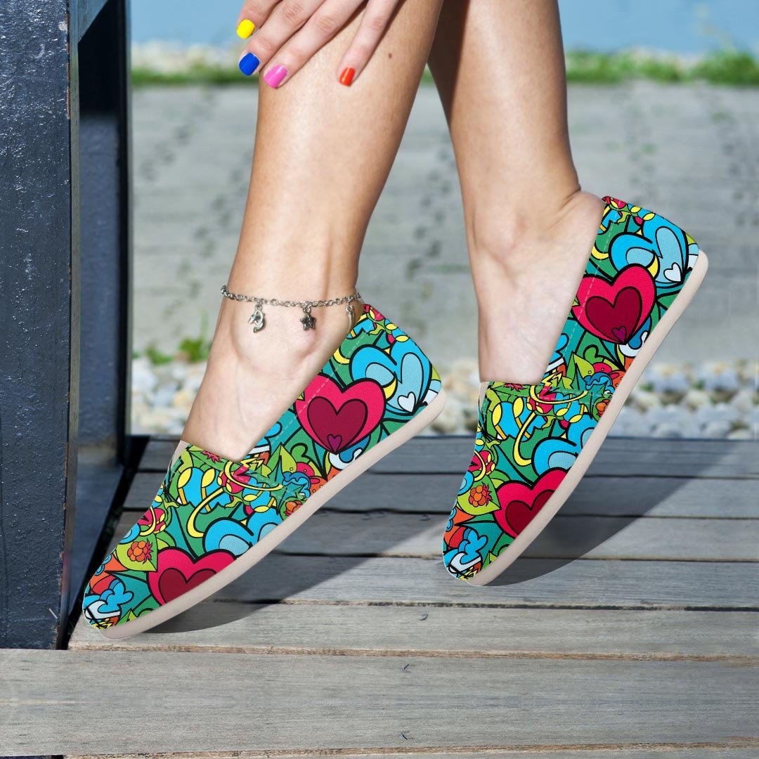 Floral Psychedelic Canvas Shoes-grizzshop