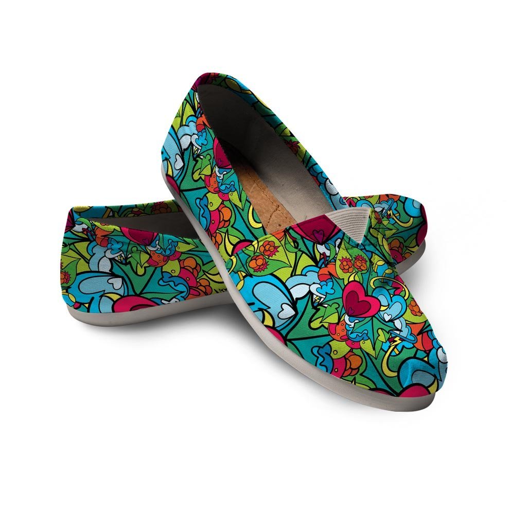 Floral Psychedelic Canvas Shoes-grizzshop