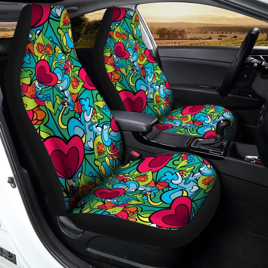 Floral Psychedelic Car Seat Covers-grizzshop