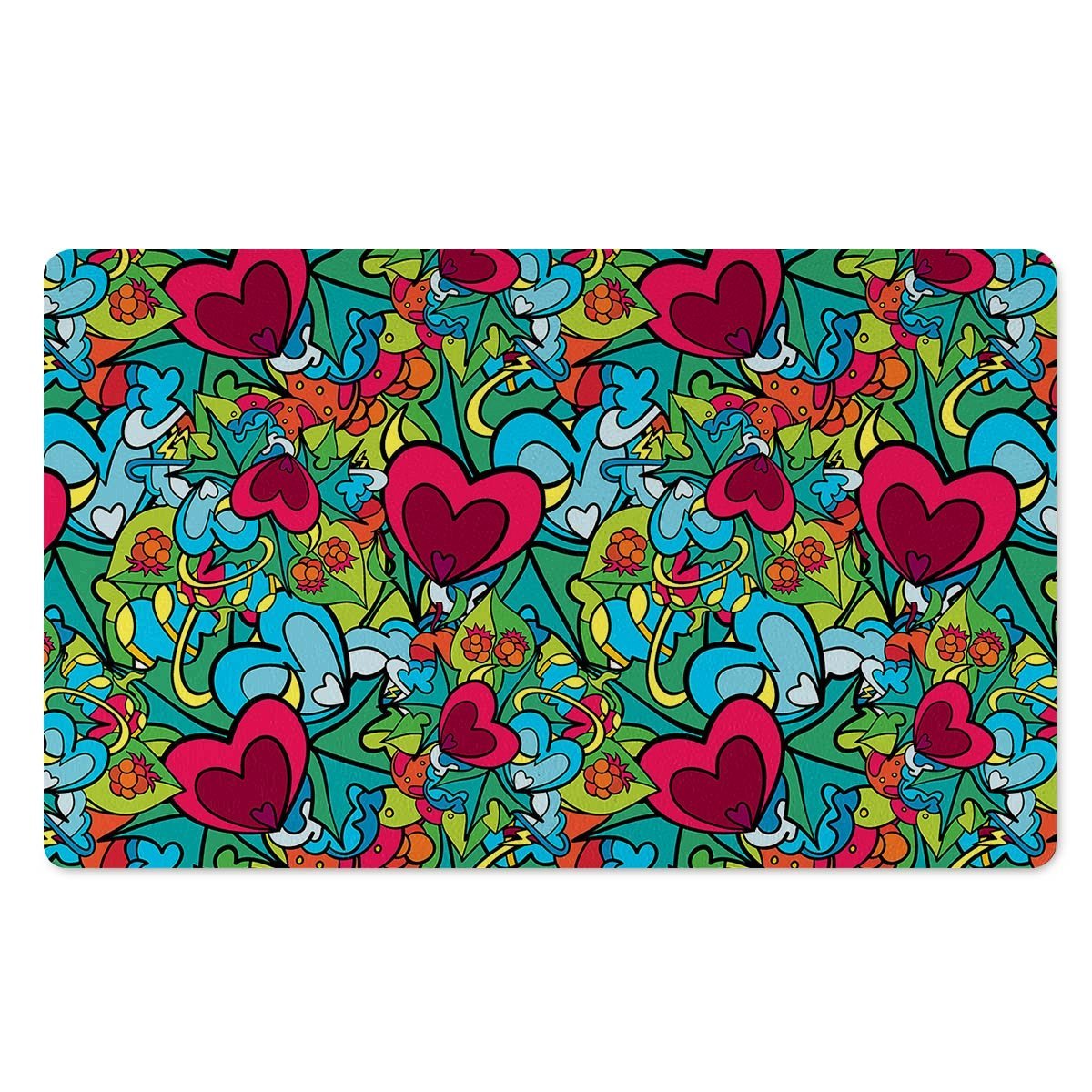 Floral Psychedelic Door Mat-grizzshop