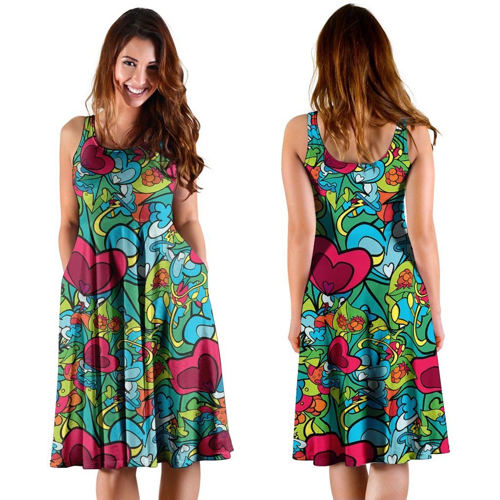 Floral Psychedelic Dress-grizzshop