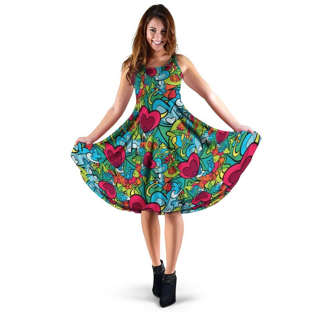 Floral Psychedelic Dress-grizzshop