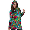 Floral Psychedelic Hoodie Dress-grizzshop