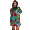 Floral Psychedelic Hoodie Dress-grizzshop