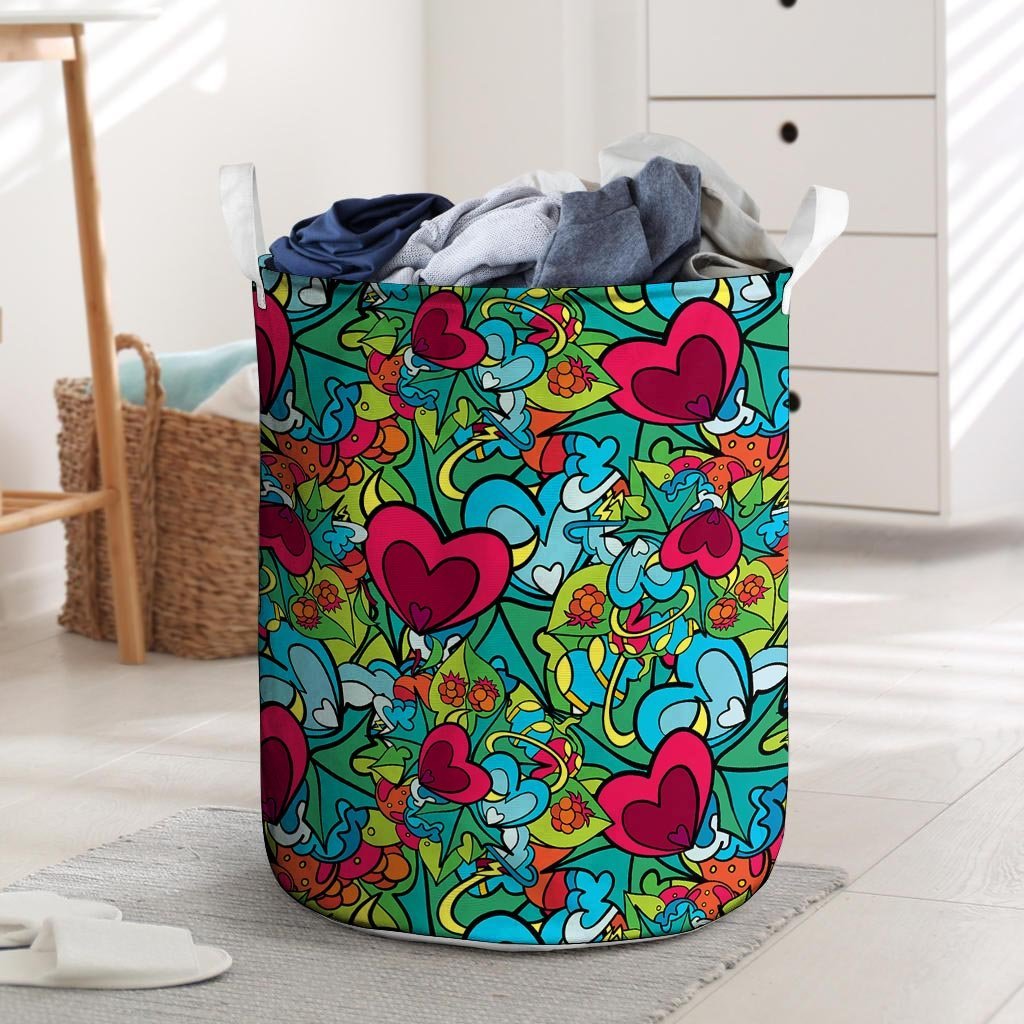 Floral Psychedelic Laundry Basket-grizzshop