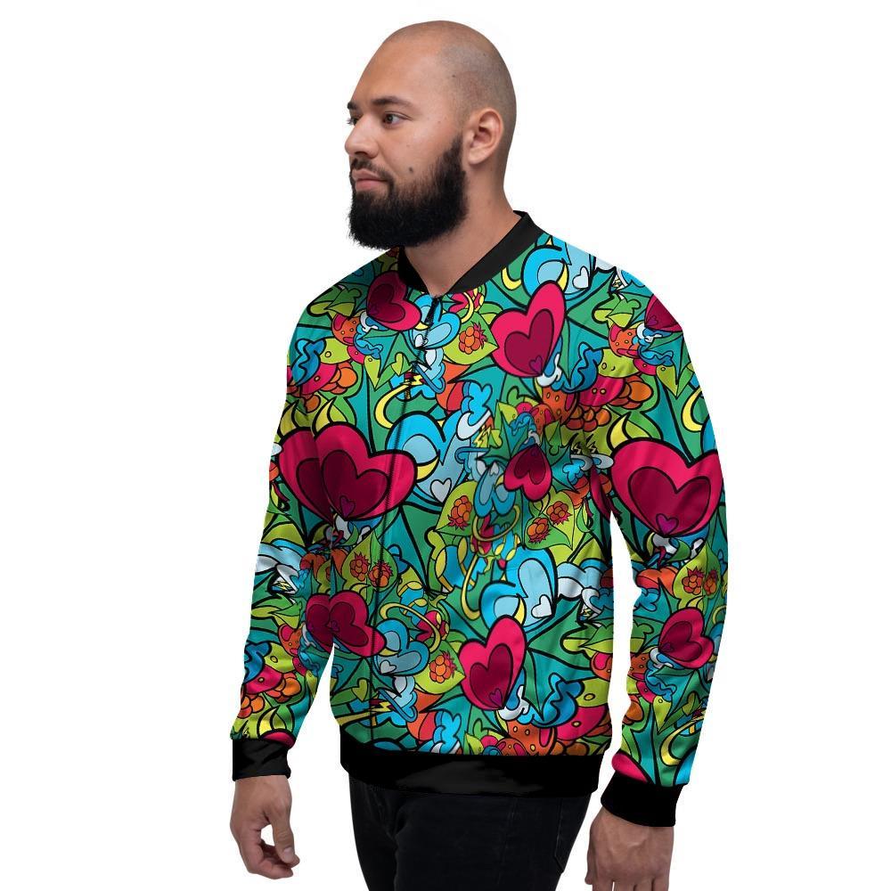 Floral Psychedelic Men's Bomber Jacket-grizzshop