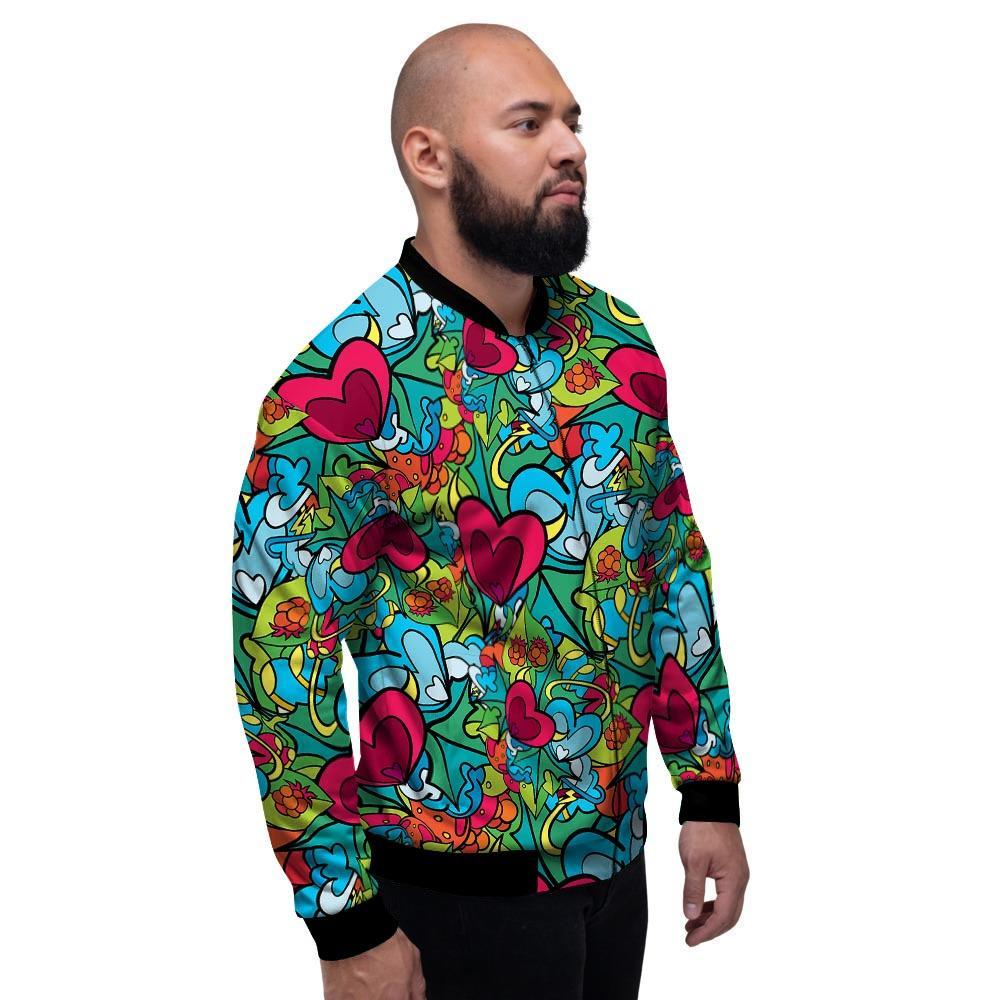 Floral Psychedelic Men's Bomber Jacket-grizzshop