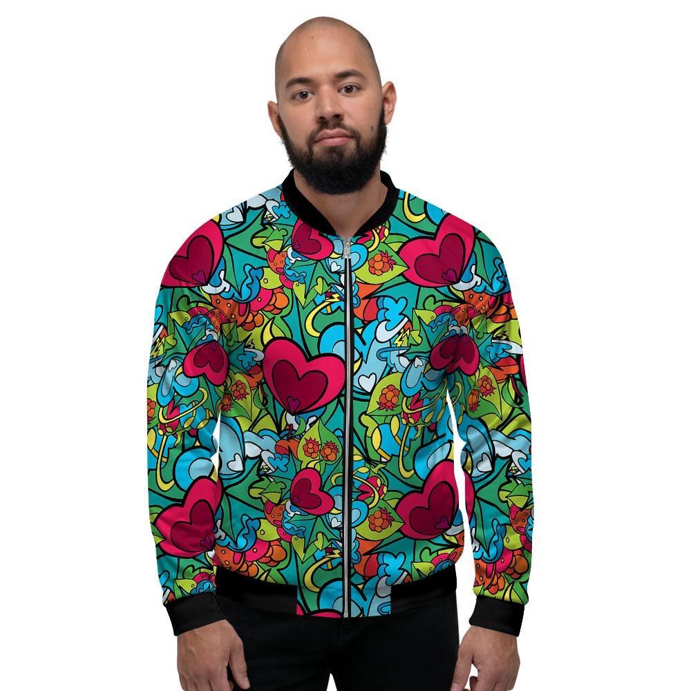 Floral Psychedelic Men's Bomber Jacket-grizzshop