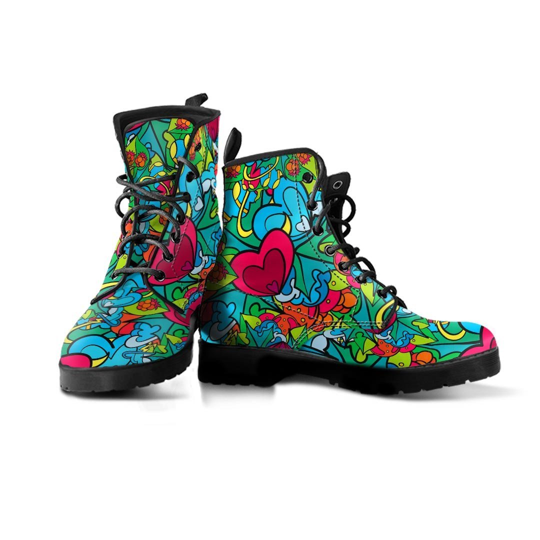 Floral Psychedelic Men's Boots-grizzshop