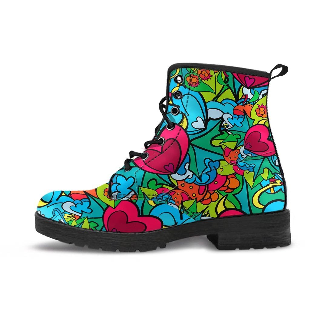 Floral Psychedelic Men's Boots-grizzshop