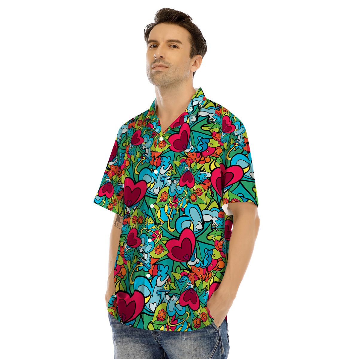 Floral Psychedelic Men’s Hawaiian Shirt-grizzshop