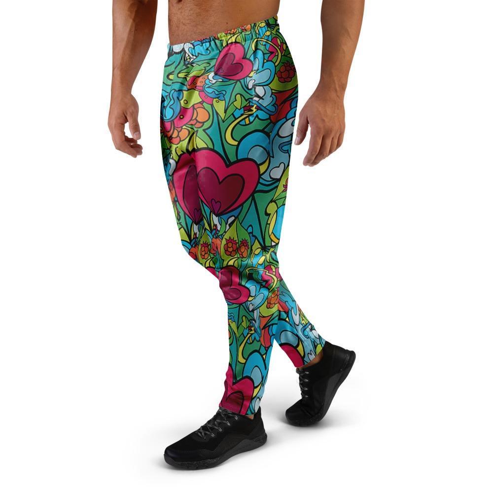 Floral Psychedelic Men's Joggers-grizzshop