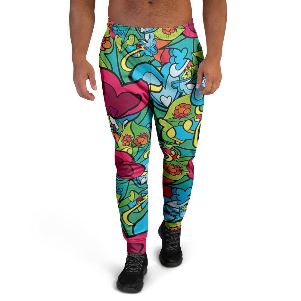 Floral Psychedelic Men's Joggers-grizzshop