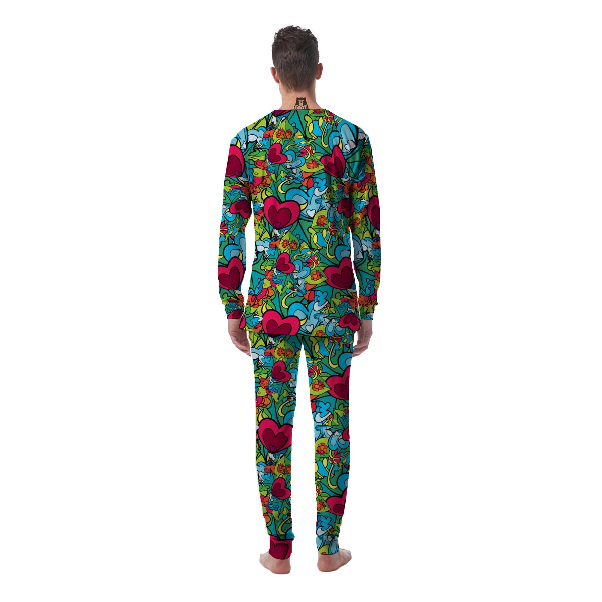 Floral Psychedelic Men's Pajamas-grizzshop