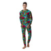 Floral Psychedelic Men's Pajamas-grizzshop