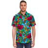 Floral Psychedelic Men's Short Sleeve Shirt-grizzshop