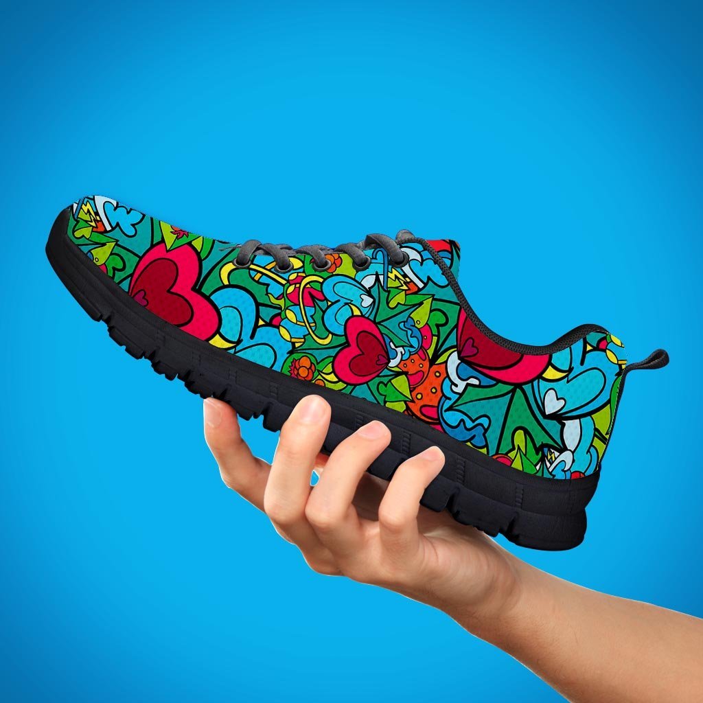 Floral Psychedelic Men's Sneakers-grizzshop