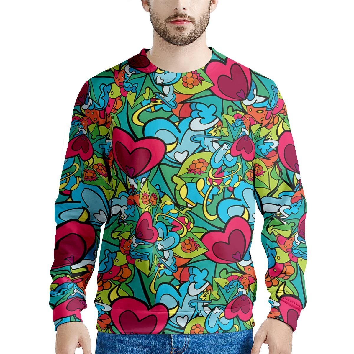 Floral Psychedelic Men's Sweatshirt-grizzshop