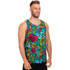 Floral Psychedelic Men's Tank Tops-grizzshop