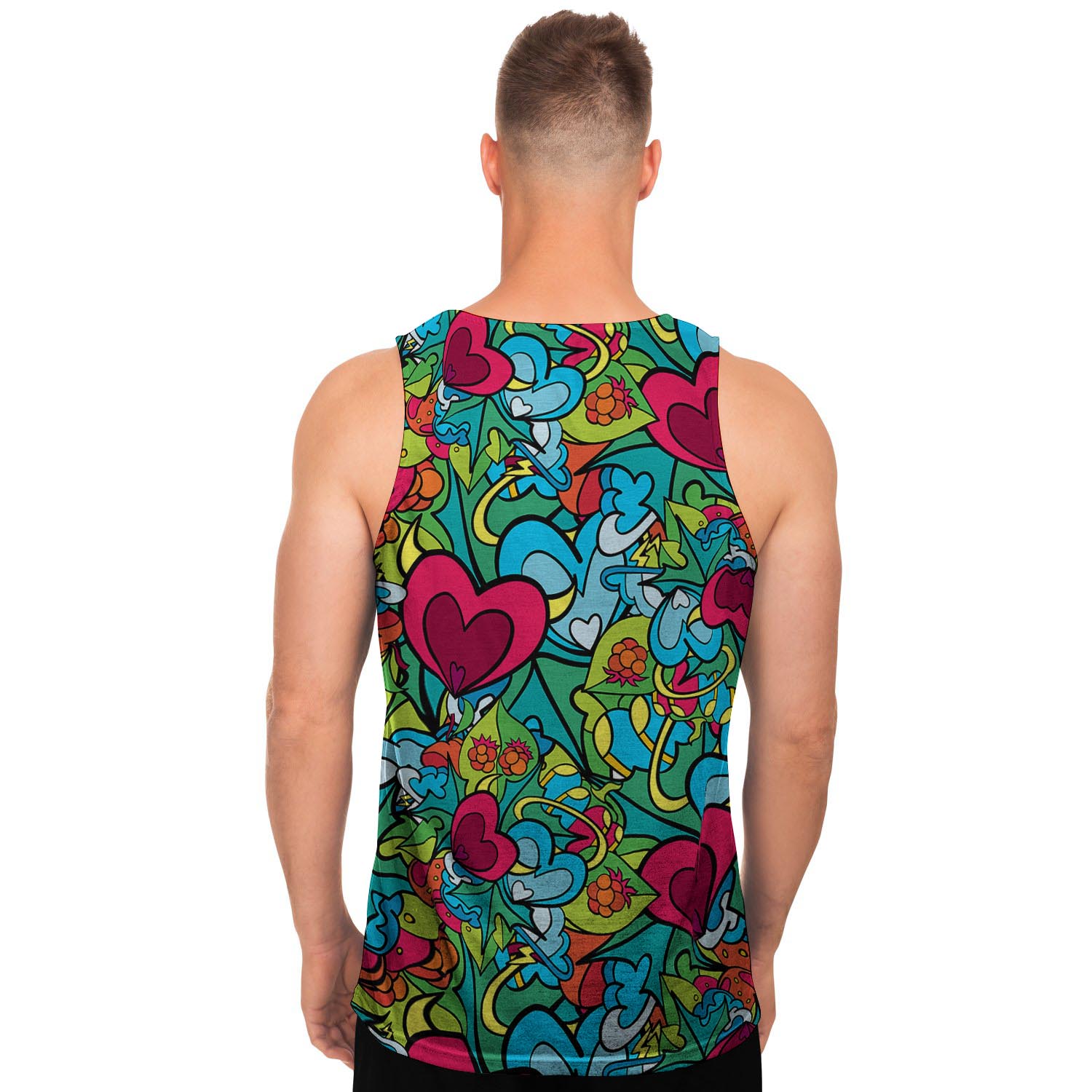 Floral Psychedelic Men's Tank Tops-grizzshop