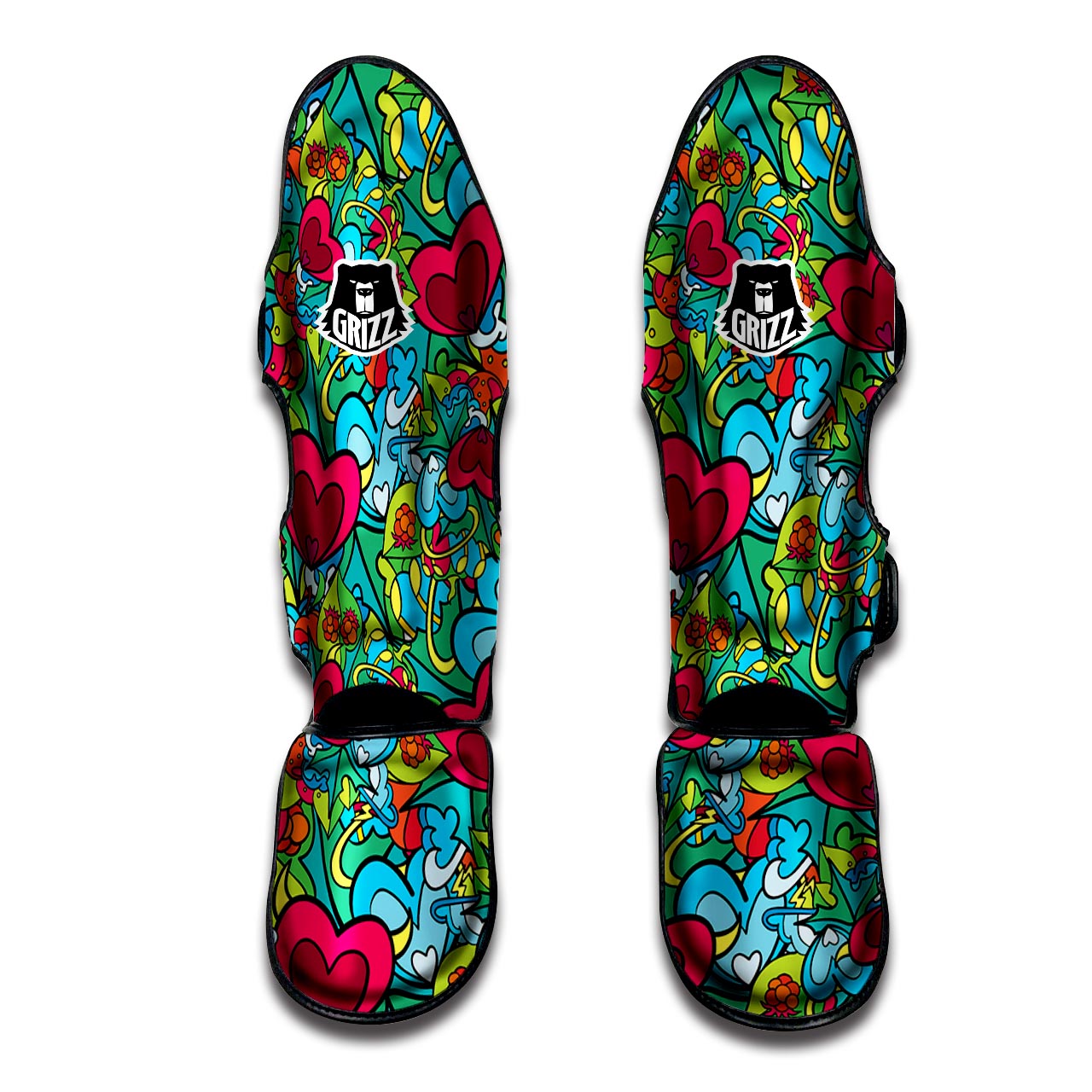 Floral Psychedelic Muay Thai Shin Guard-grizzshop